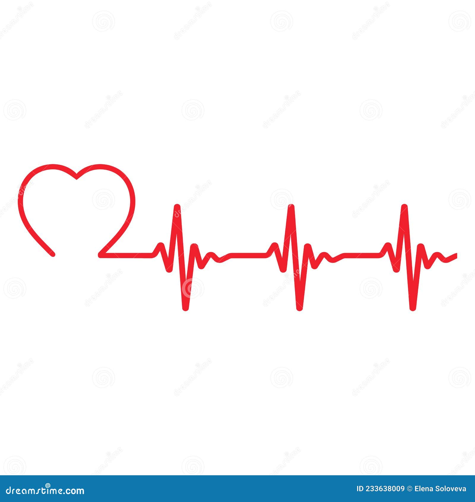 Electrocardiogram Illustration .Red Heart with Pulse Stock Vector ...