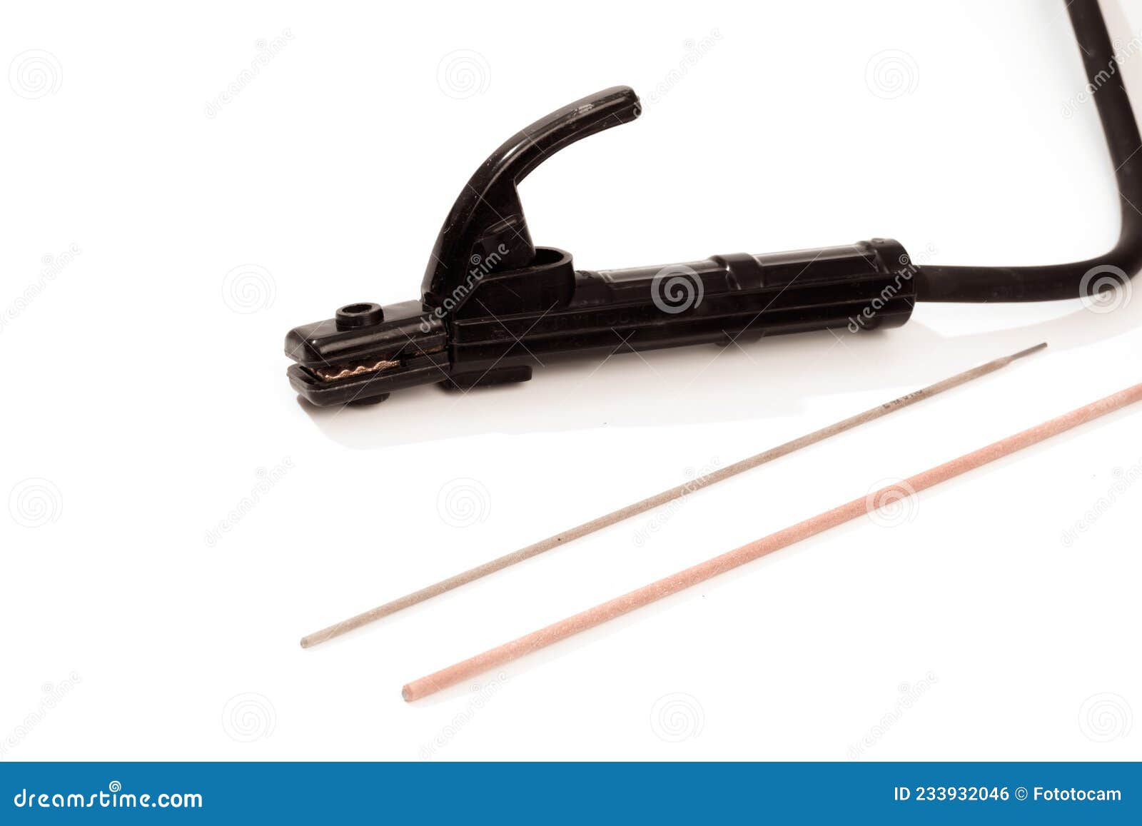 Electrode Holder Part of the Welding Machine Isolated on White Image