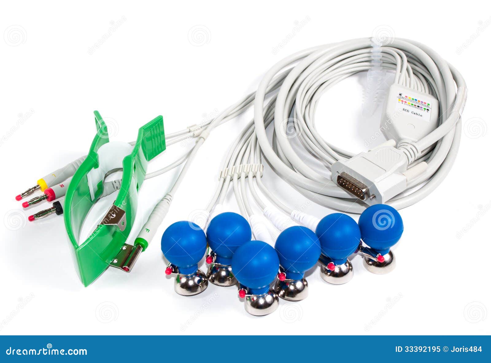 Electrodos y cable de ECG imagen de archivo. Imagen de objeto - 33392195
