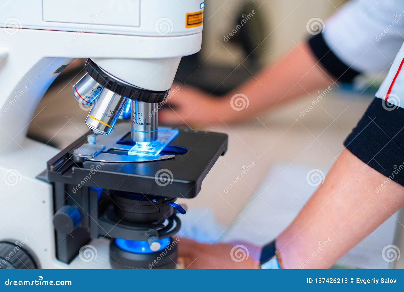 electron microscope on the desktop in the medical laboratory