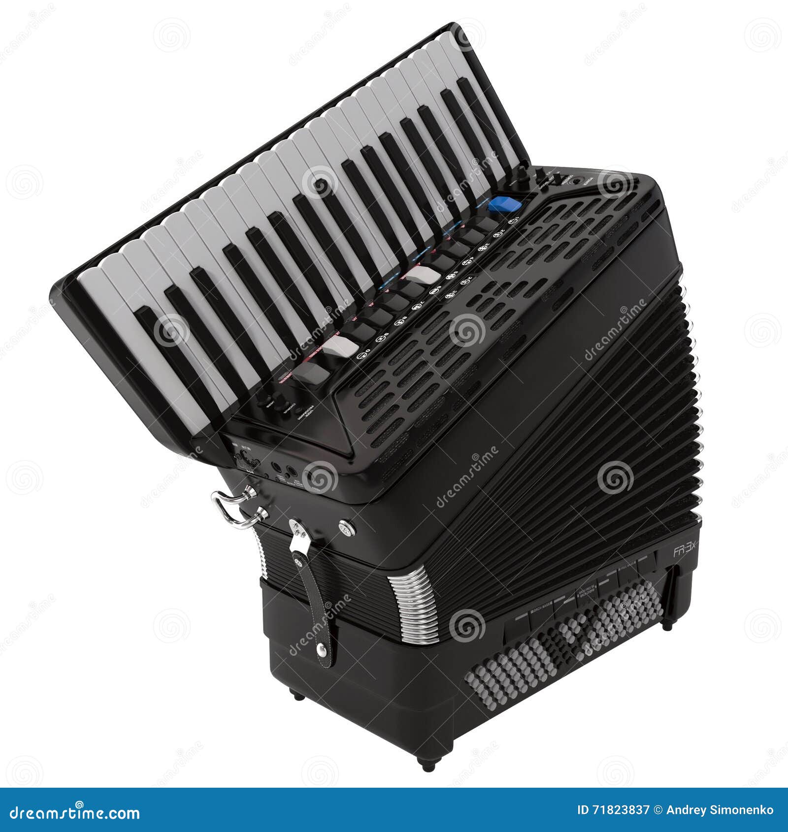 Electronic Accordion Isolated on White 3D Illustration Stock