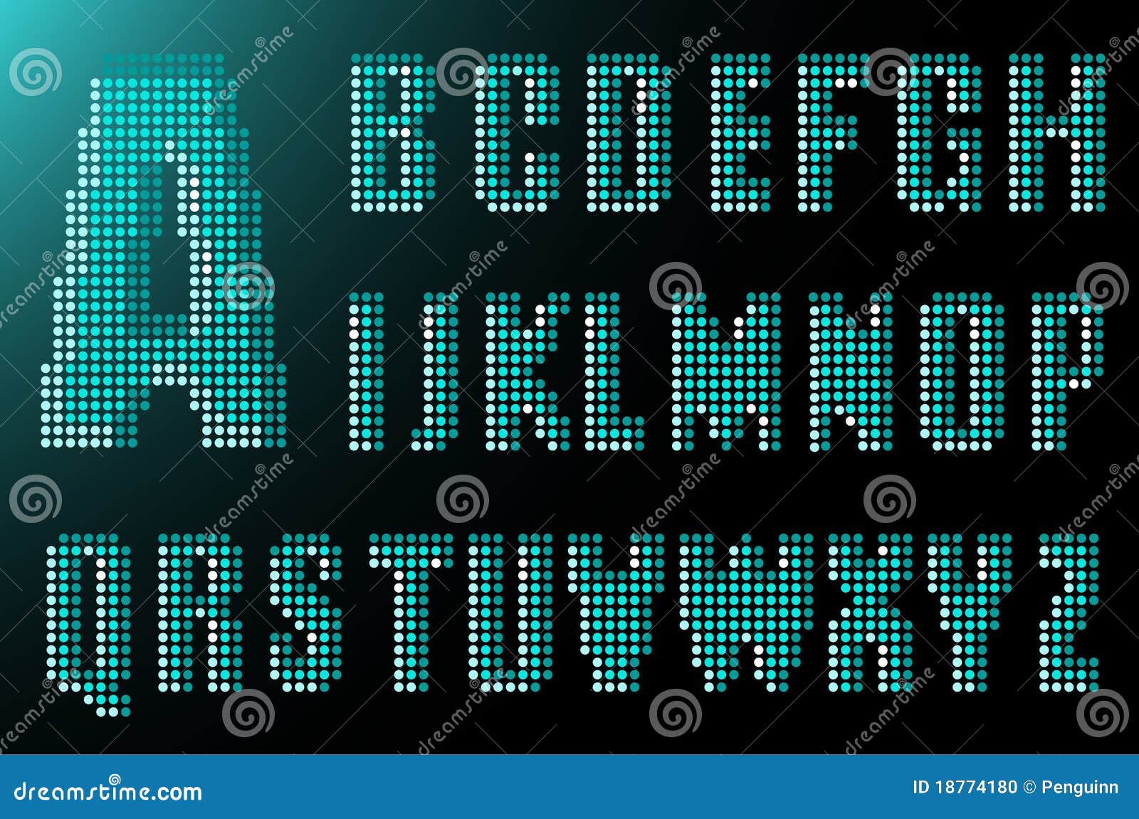 Electronic alphabet stock vector. Illustration of typography 18774180