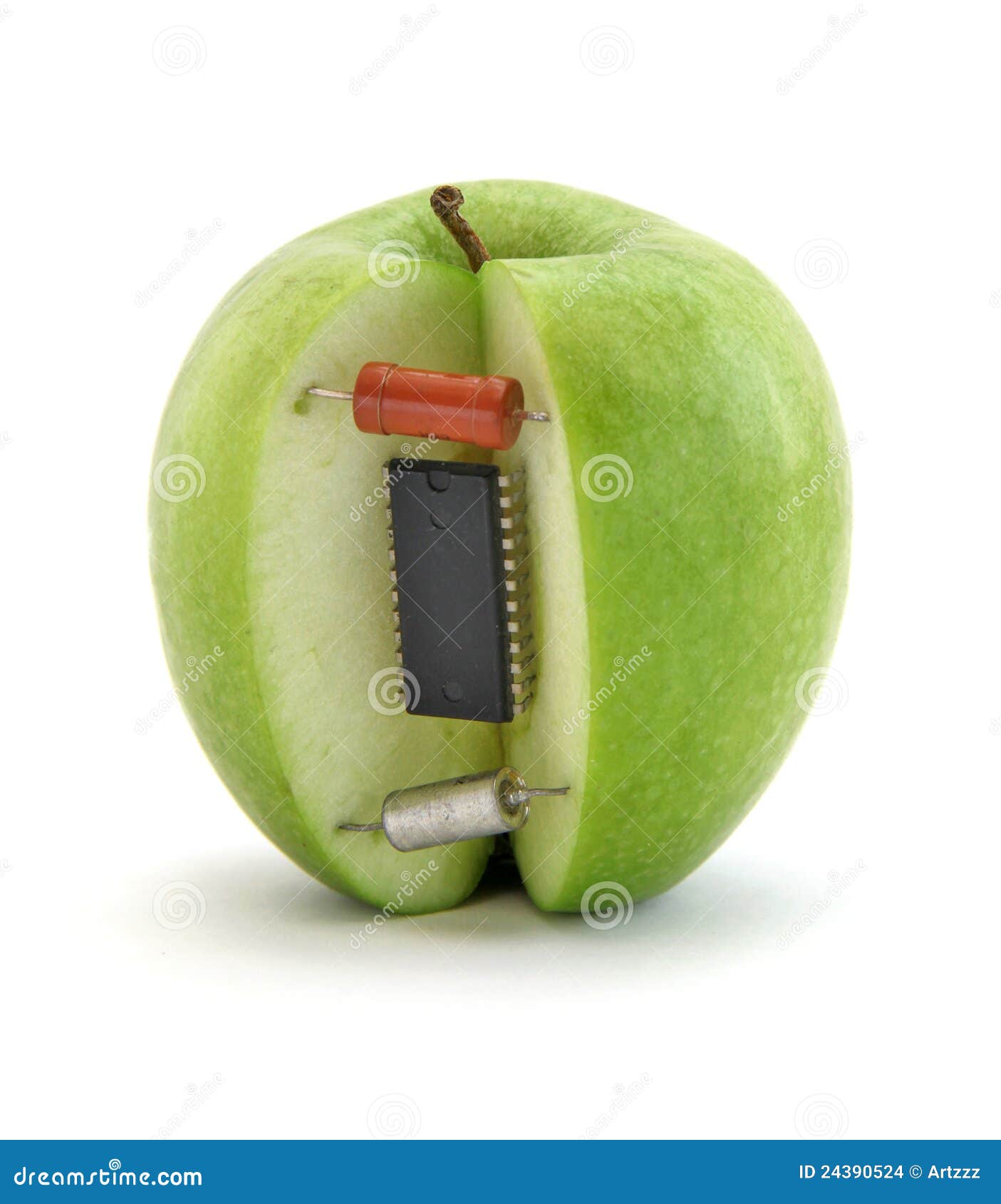 Electronic apple stock photo. Image of internal, artificial 24390524