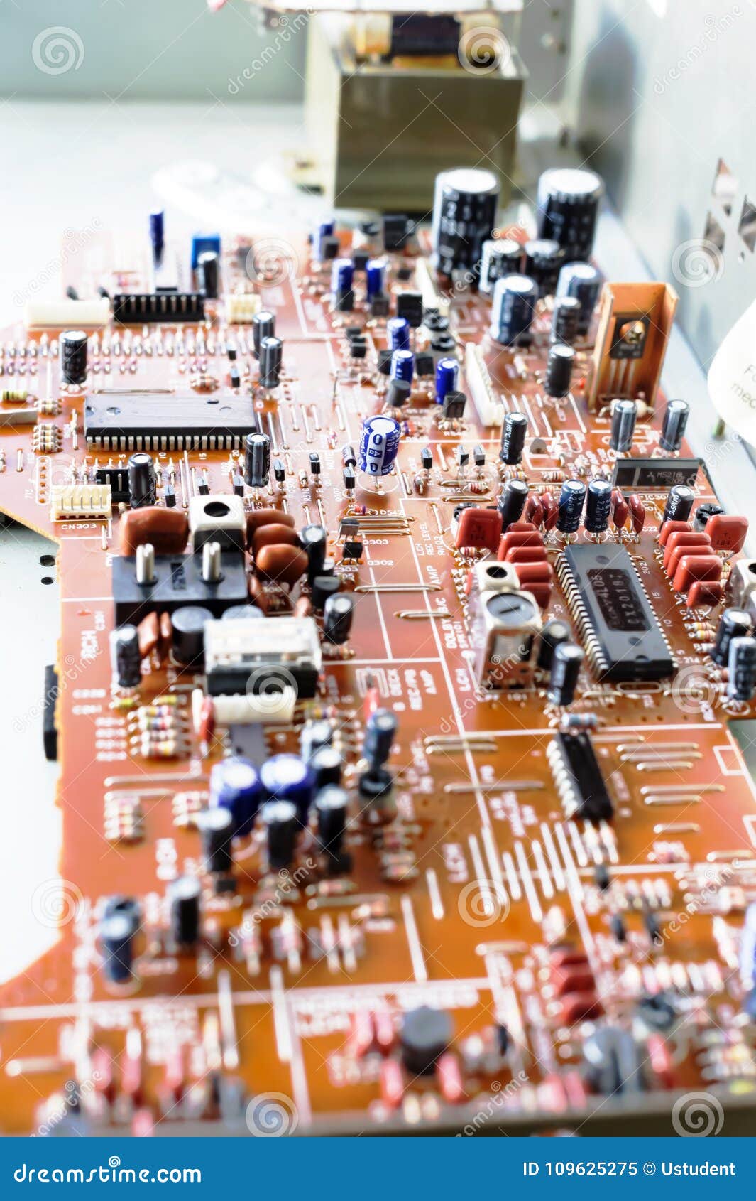 Electronic Board with Chips Stock Image Image of elements, hardware