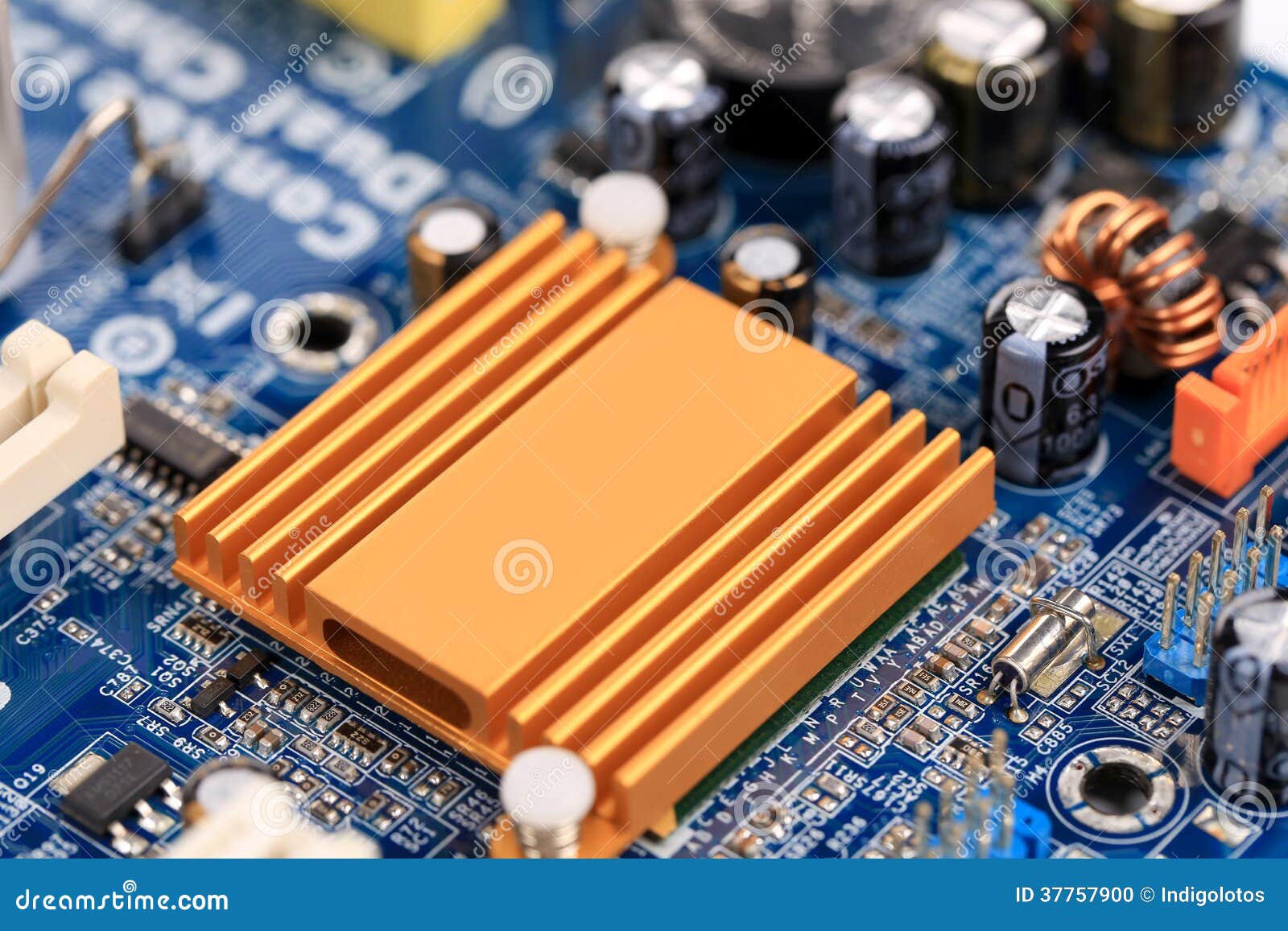 Electronic board close up. stock photo. Image of microchip 37757900