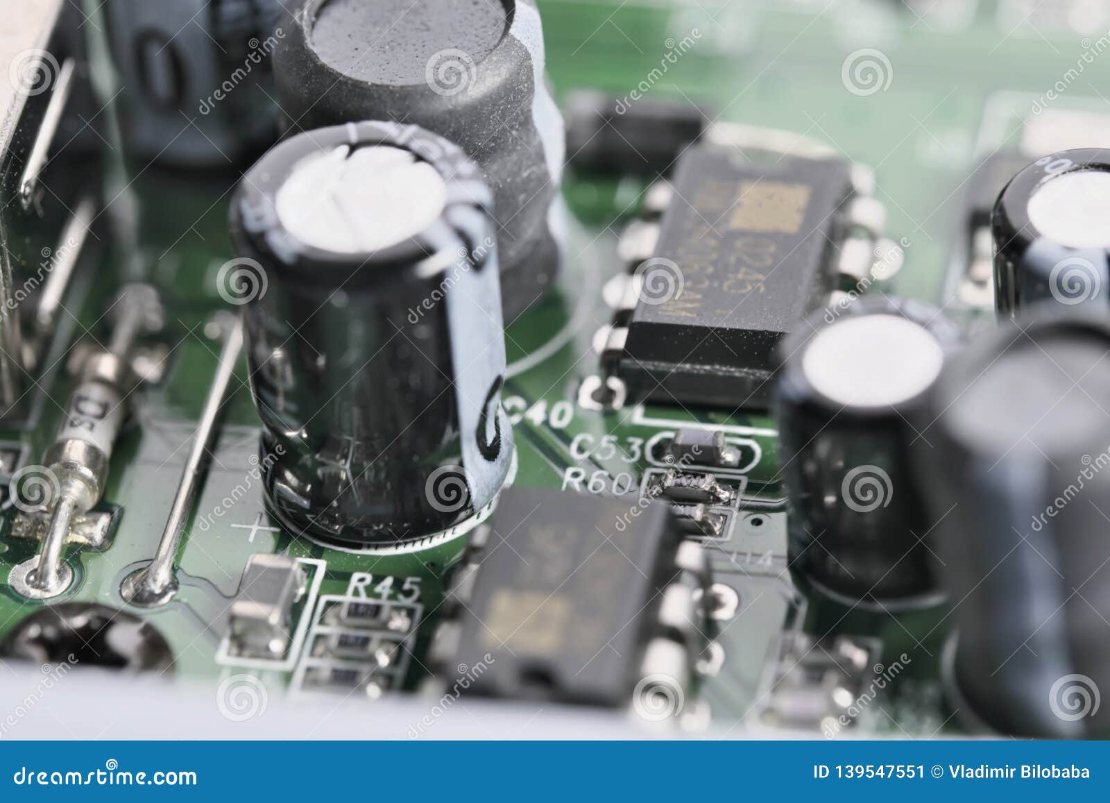 Electronic Board with Electronic Components Stock Image Image of