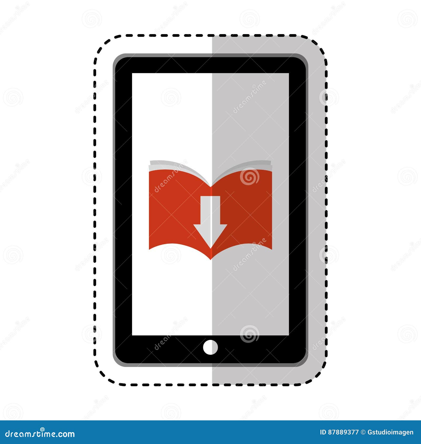 Electronic Book with Arrow Download Stock Vector Illustration of sign