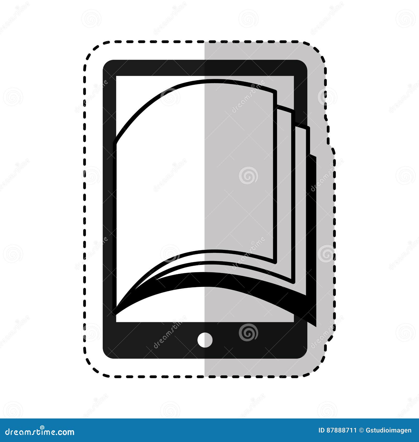 Electronic Book in Tablet Icon Stock Vector Illustration of concept