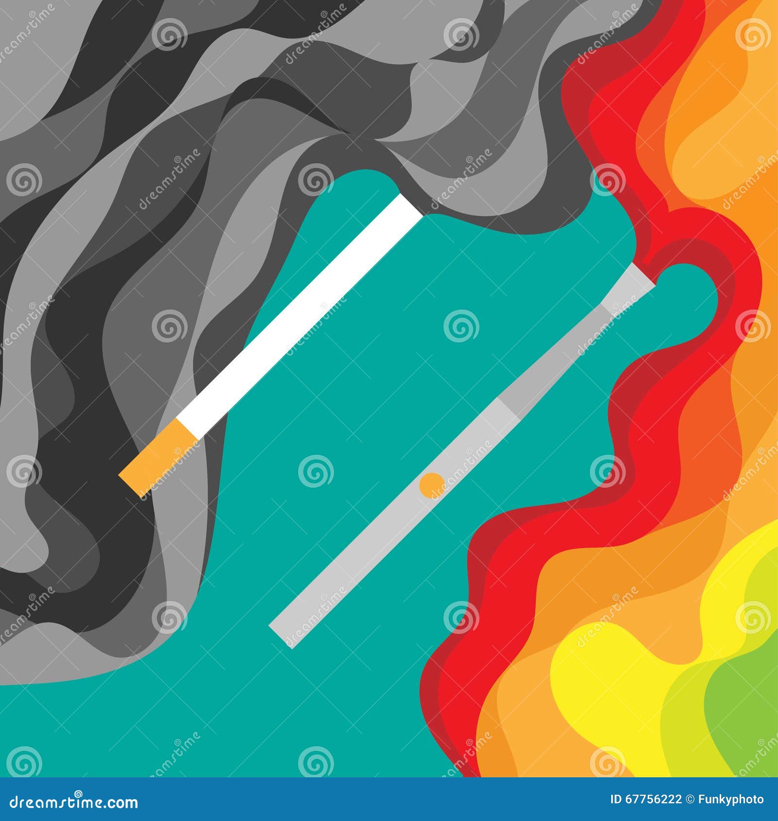 Electronic Cigarette and Tobacco Advantage Vaping Stock Illustration
