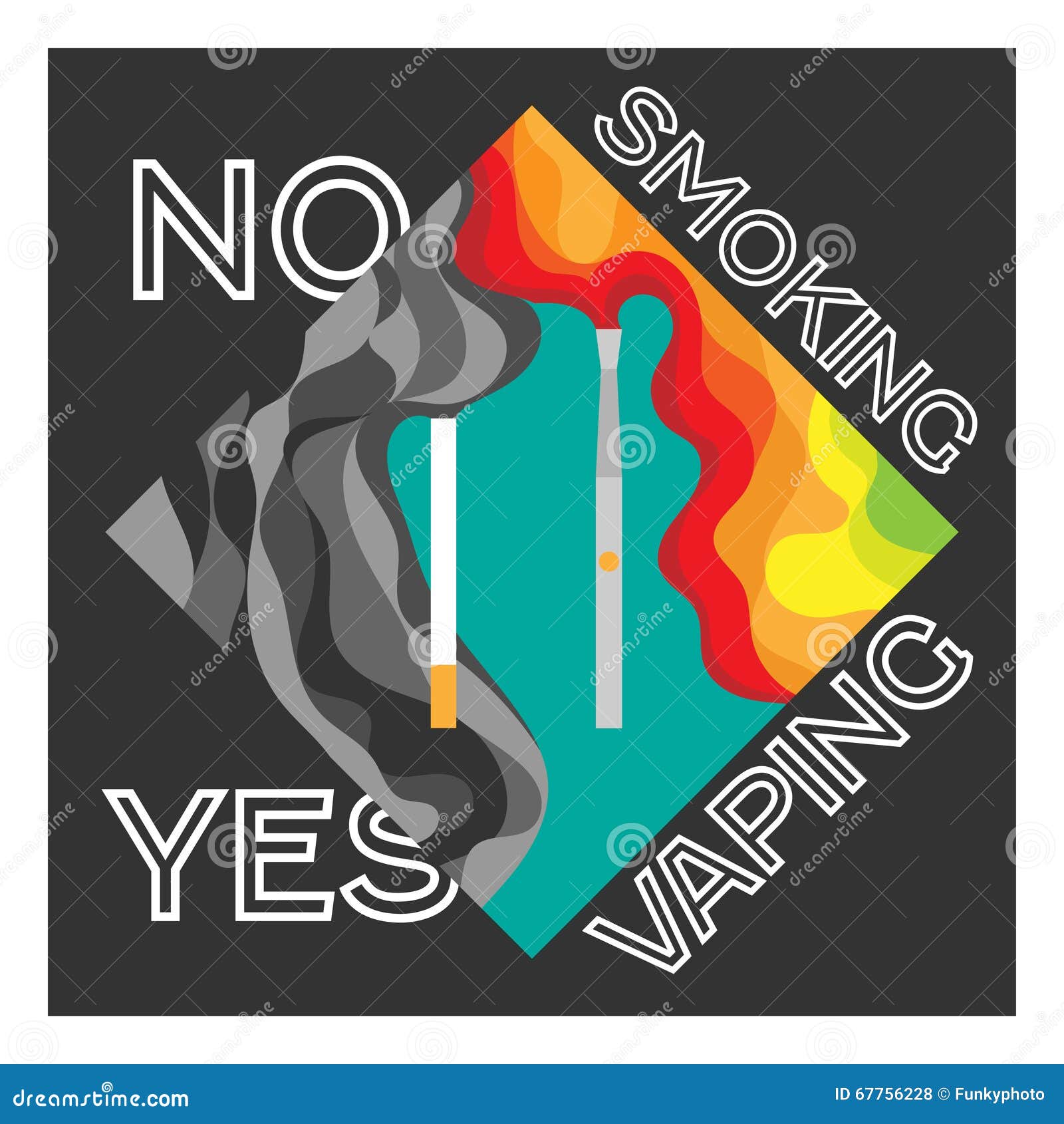 Electronic Cigarette and Tobacco Advantage Vaping Stock Illustration