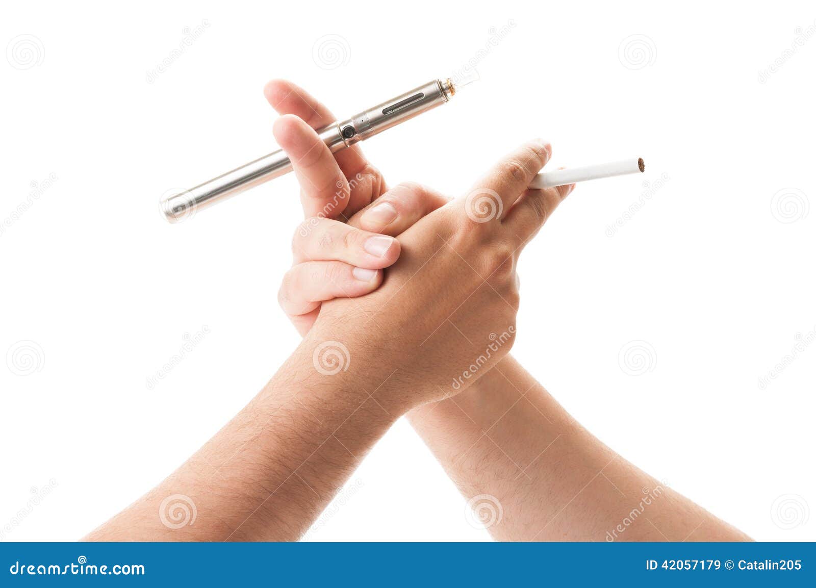 Electronic Cigarette Versus Normal Cigarette Stock Image Image of