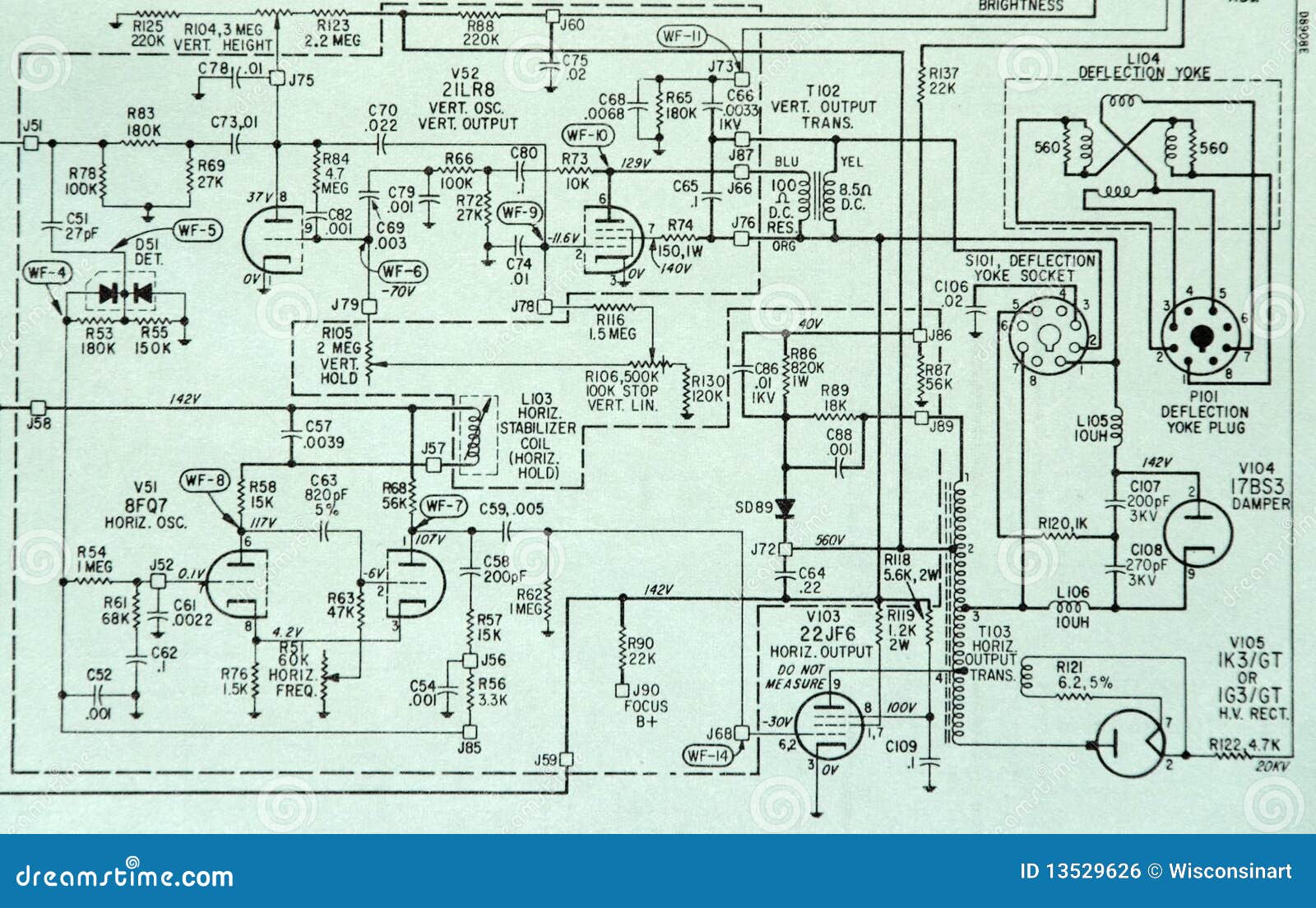 Electronic Circuit Schematic Detail Diagram Stock Photo