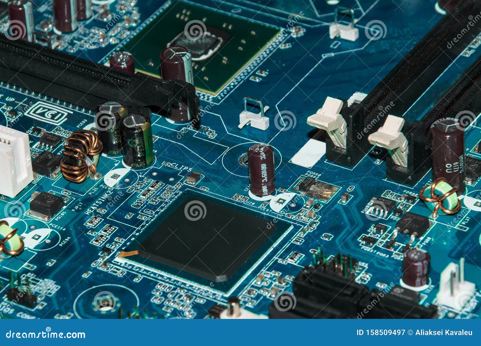 Electronic Circuit Board. Computer Integrated Circuit Board Stock Image
