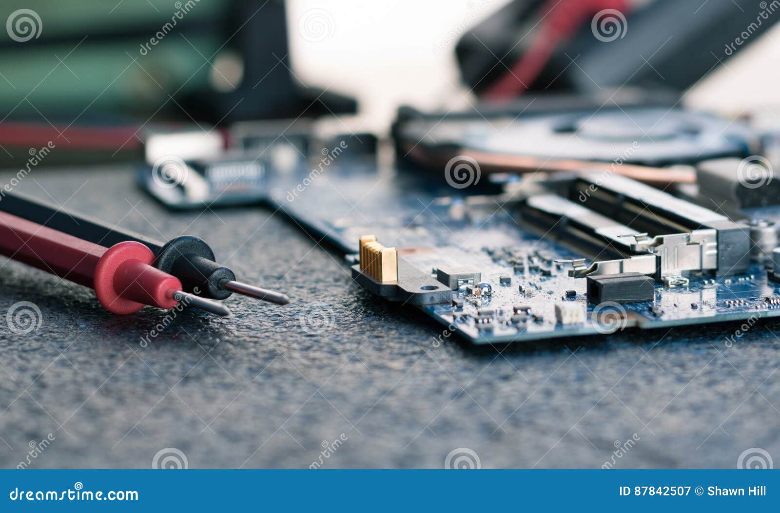 Electronic Circuit Board Test Leads Stock Image Image Of