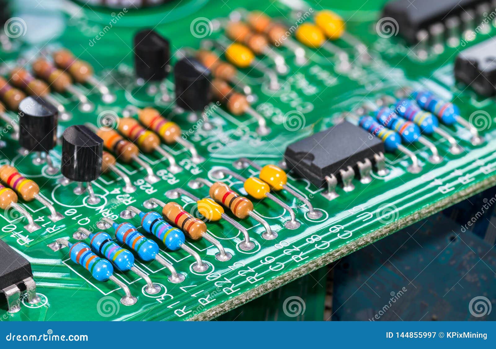 Electronic Components. Integrated Circuits, Resistors, Transistors and