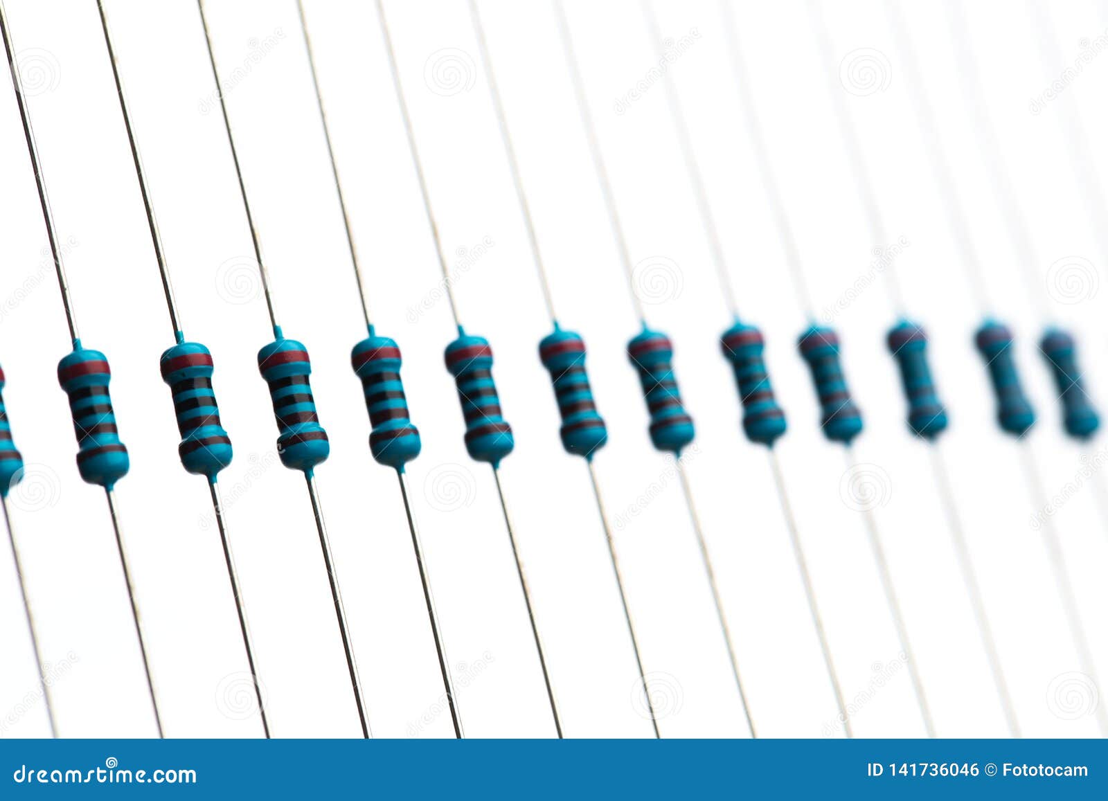 Electronic Components Resistors on Paper Tape Image Stock Photo