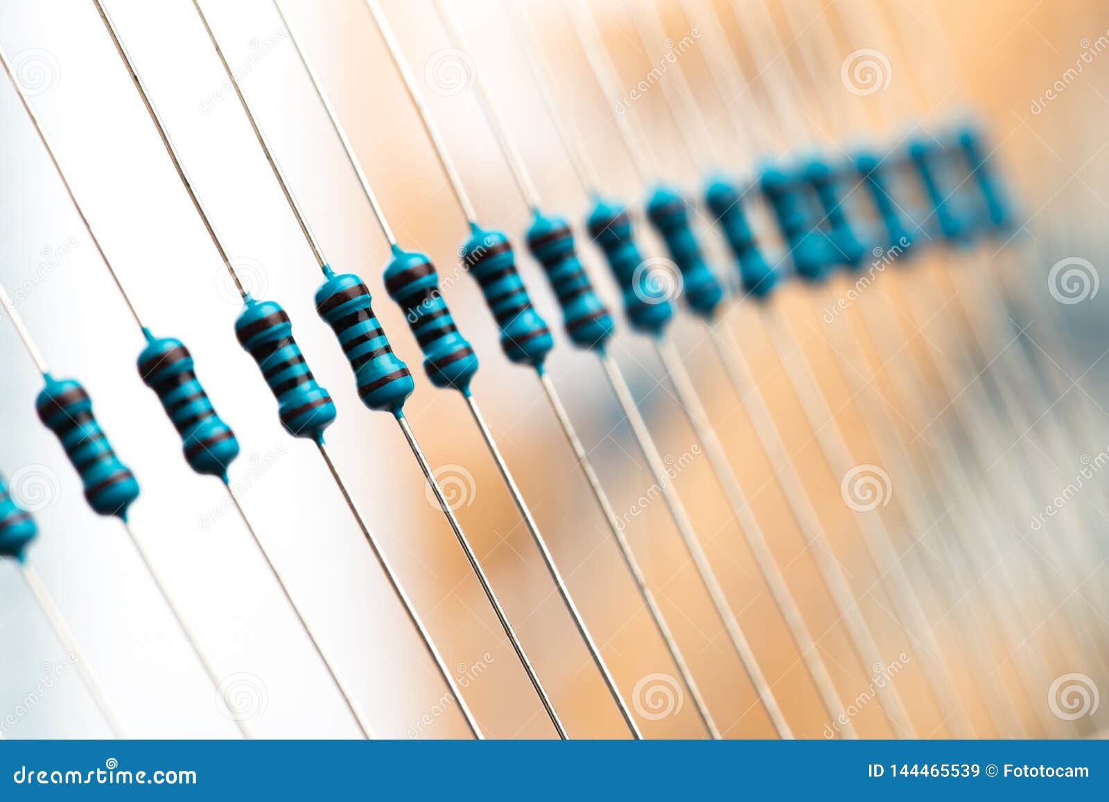 Electronic Components Resistors on Paper Tape Image Stock Image