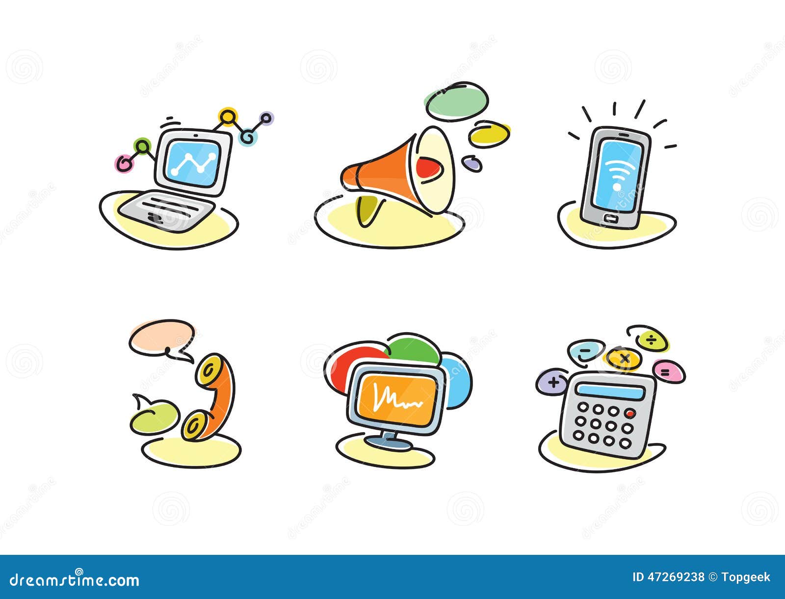 Electronic Device Icons in Cartoon Style Stock Vector - Illustration of  isolated, modern: 47269238