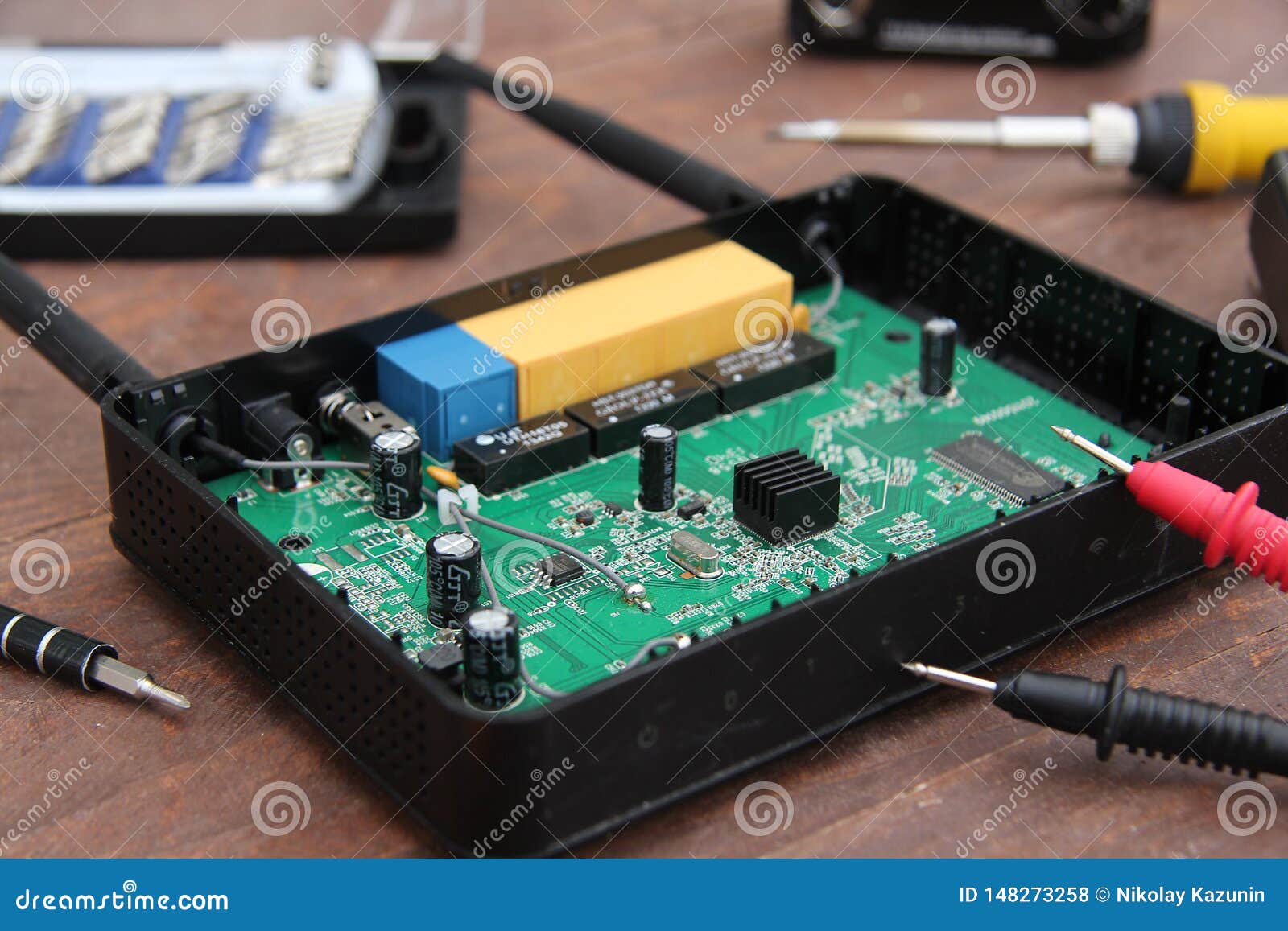 Electronics Repair on the Desktop with Tools Stock Photo Circuit Diagram