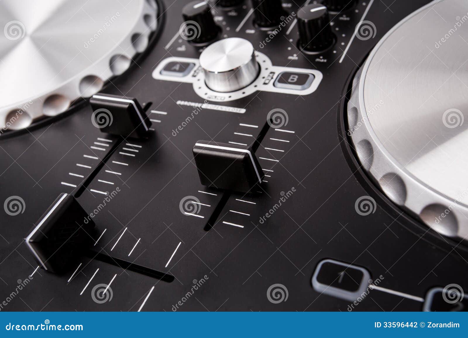 Electronic DJ Mixer Close Up Stock Photo Image of mixer, blue 33596442