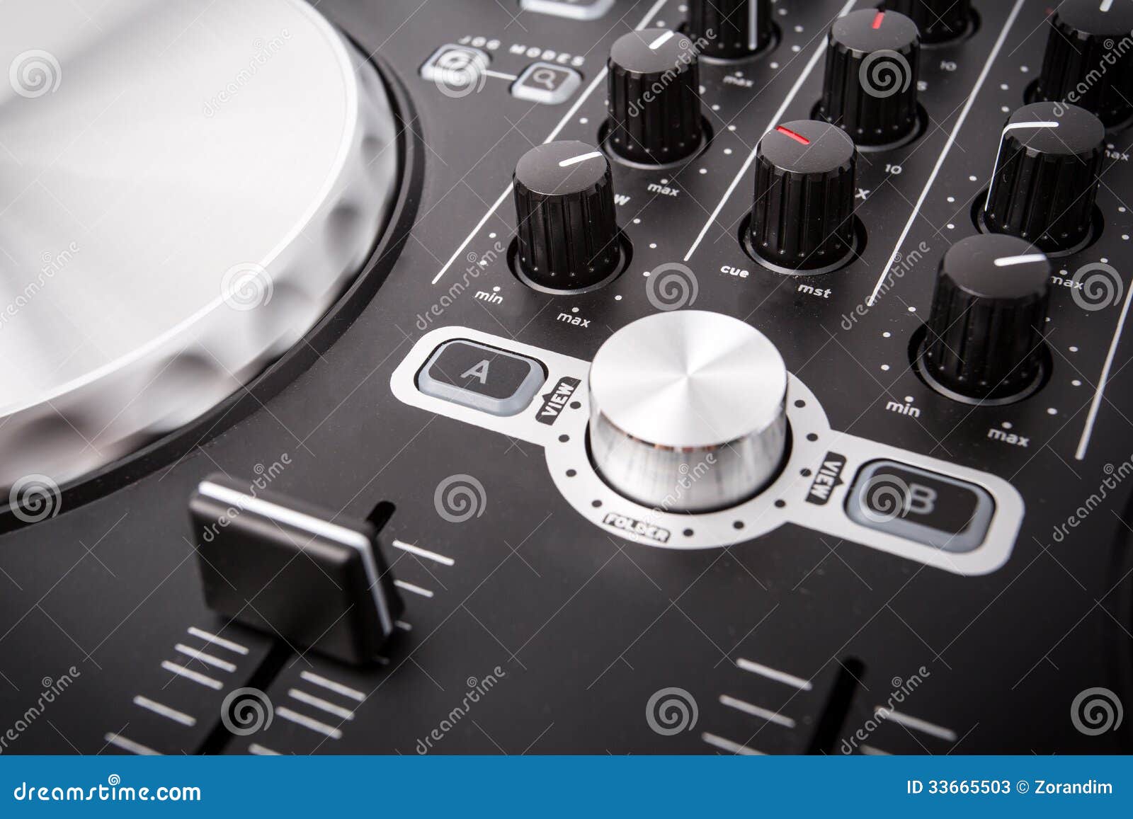 Electronic DJ Mixer Close Up Stock Image Image of mixing, closeup 33665503