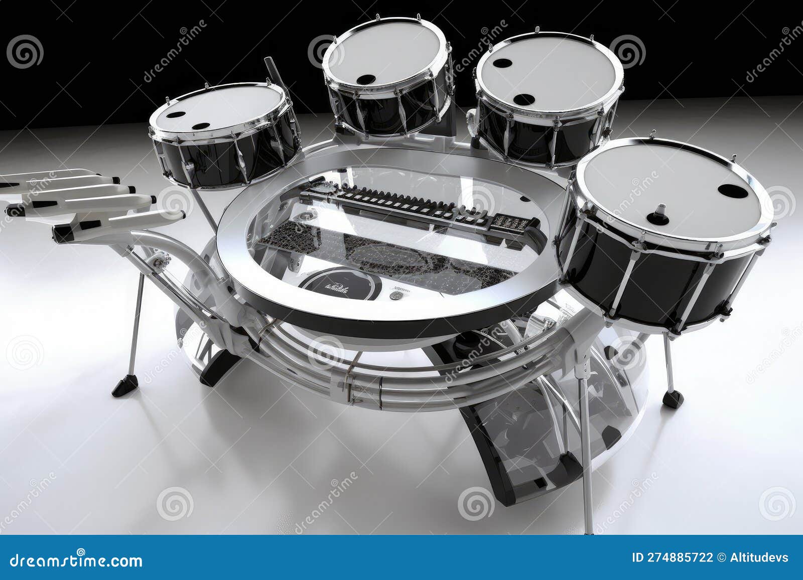 Electronic Drumset with Futuristic Design and Unique Sound Stock
