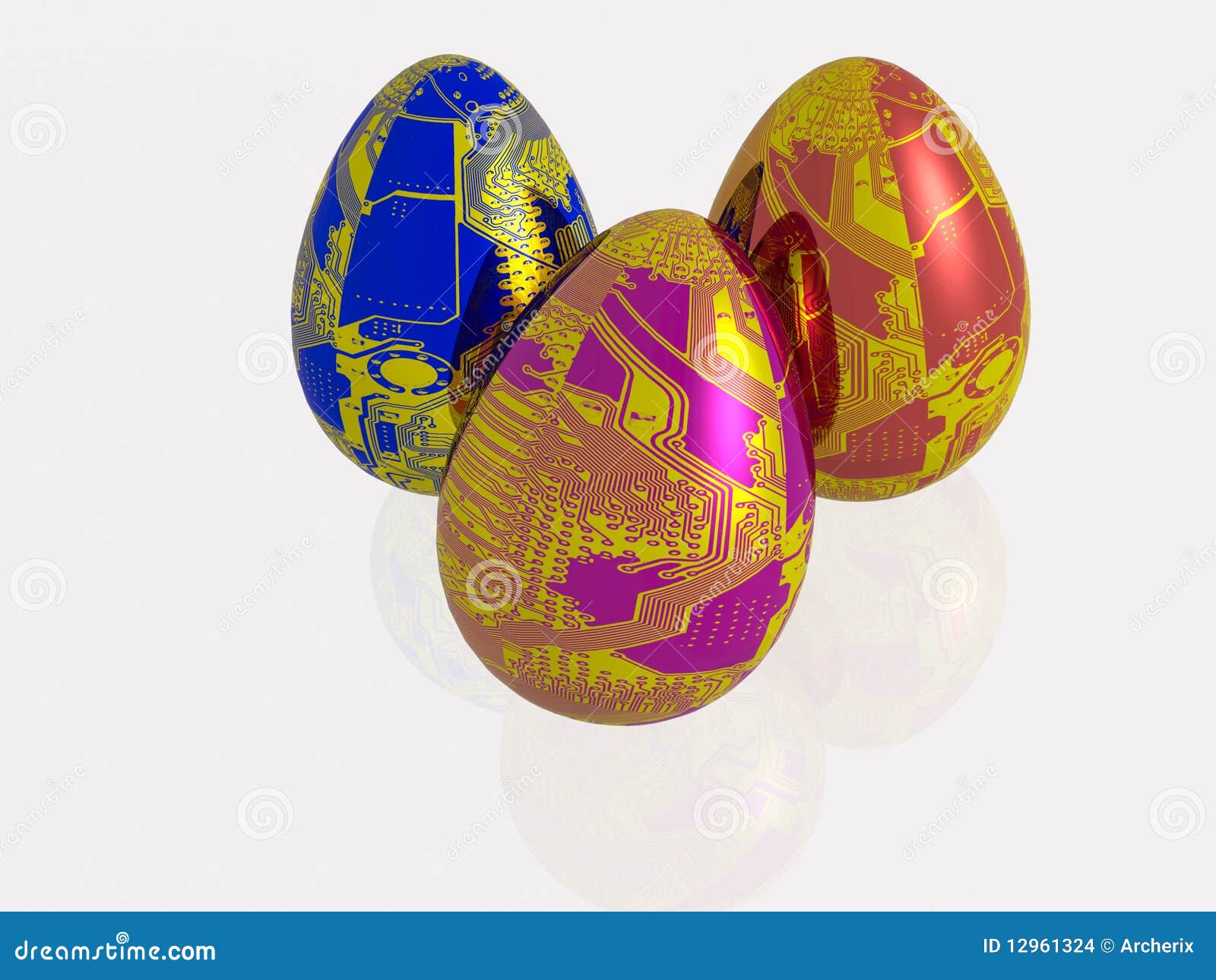 Electronic eggs stock illustration. Illustration of closeup - 12961324