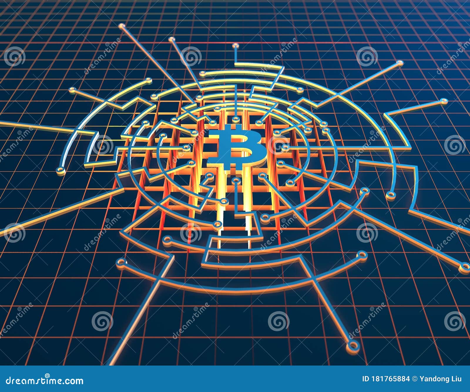 electronic finance technology and data, bitcoin and circuit board, electronic finance