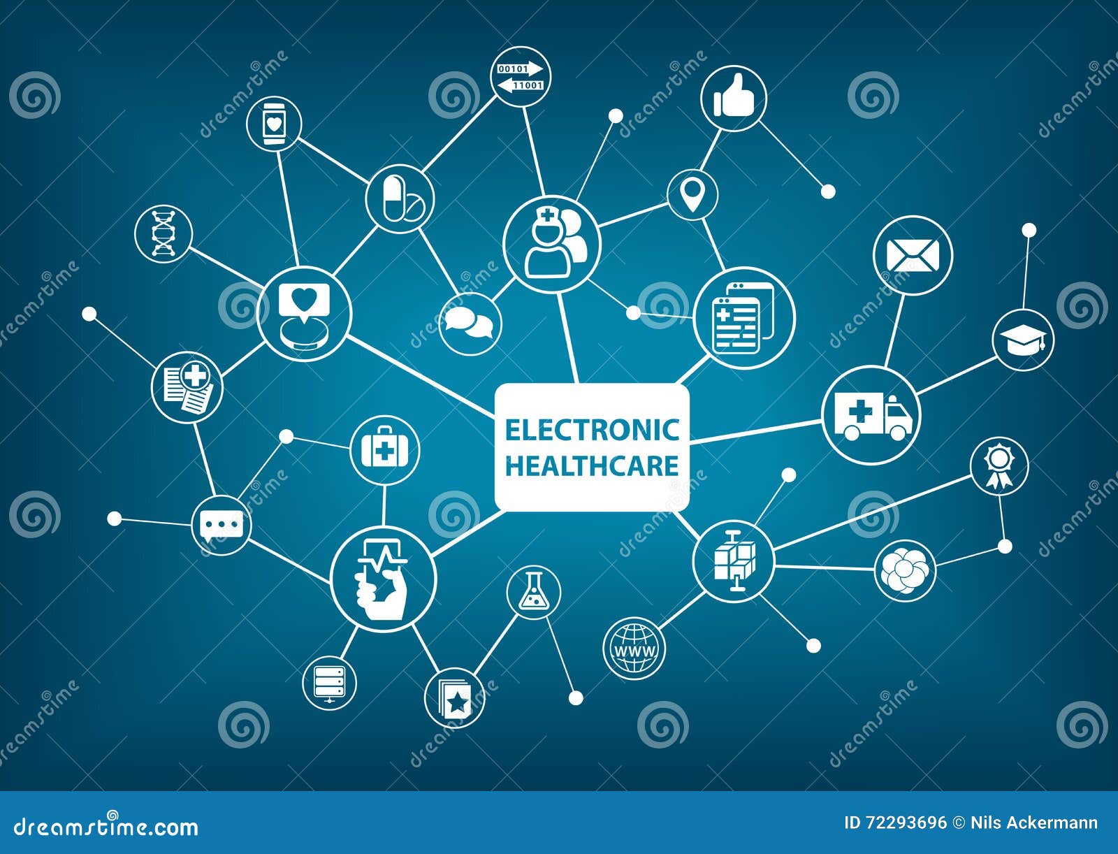 electronic healthcare background as  in a digitized hospital