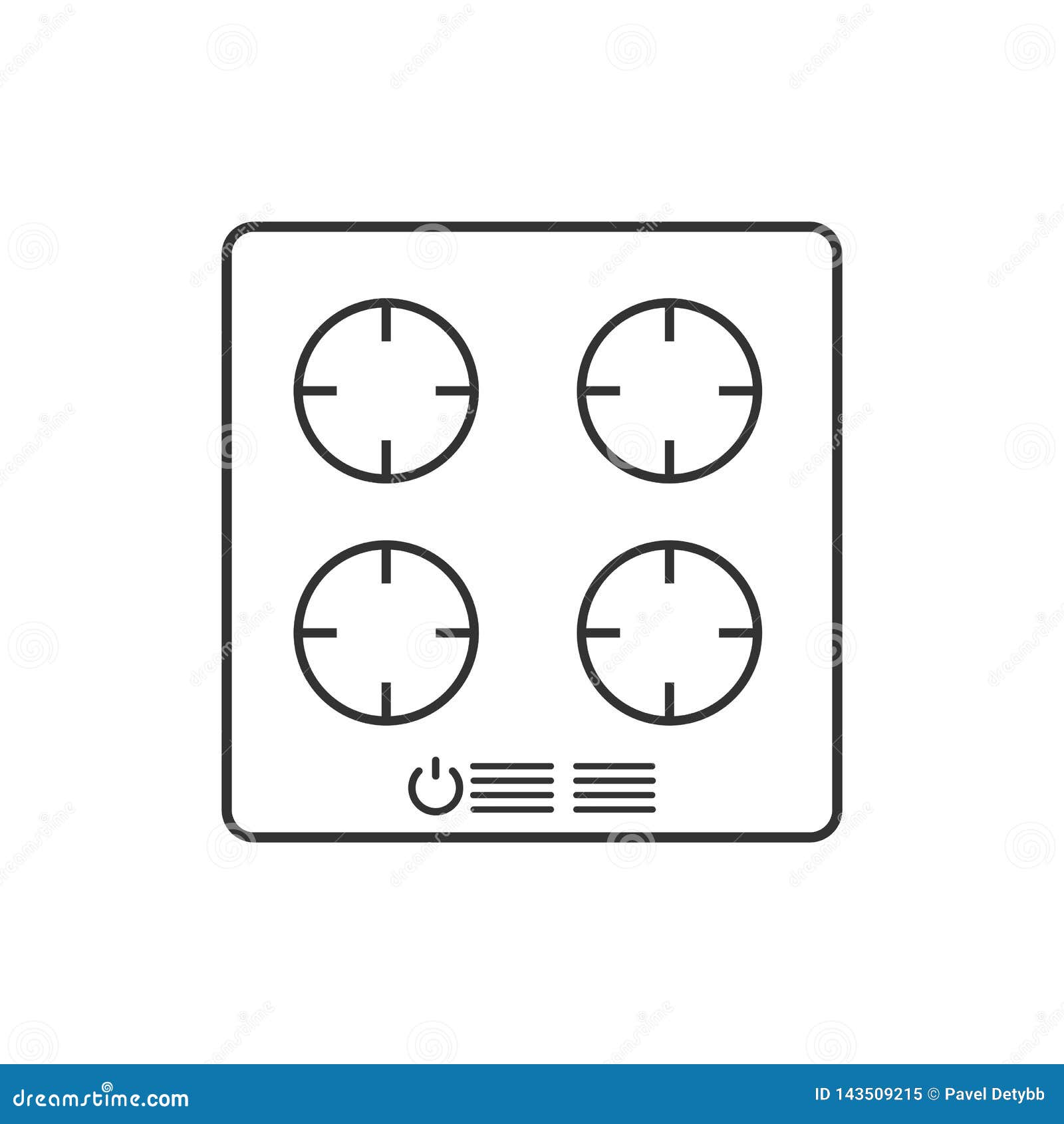 Electronic Hob Icon. Vector Illustration, Flat Design Stock