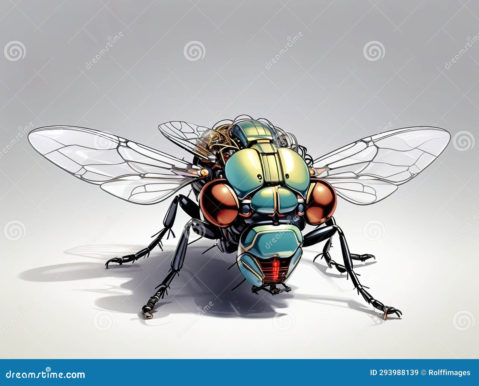 Electronic House Fly on White Stock Illustration Illustration of