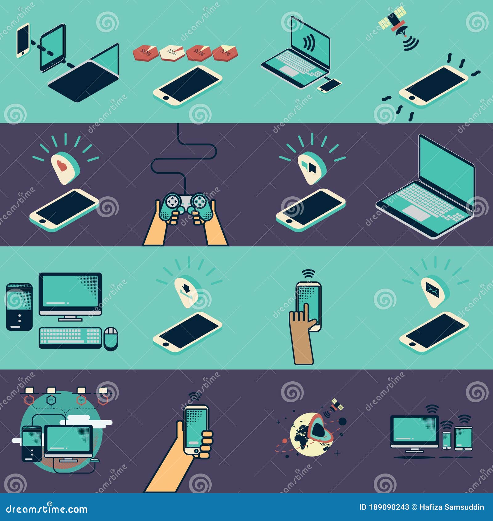 Electronic Items. Vector Illustration Decorative Design Stock Vector