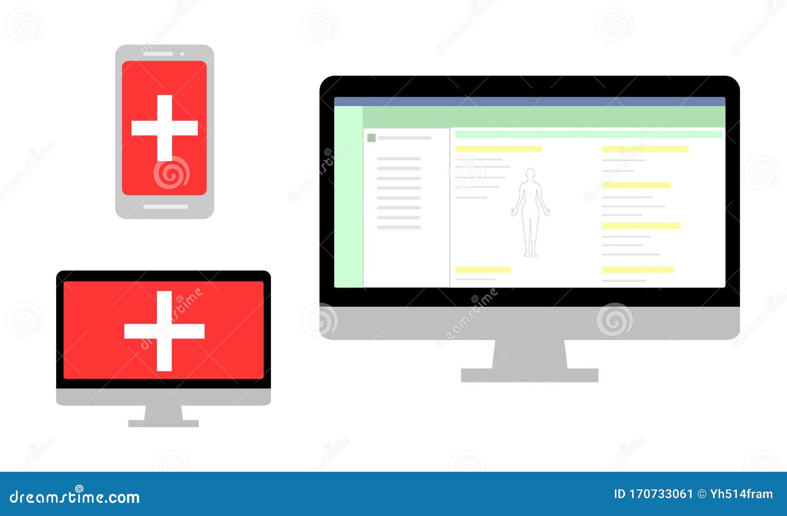 electronic medical chart displayed on a personal computer made of 