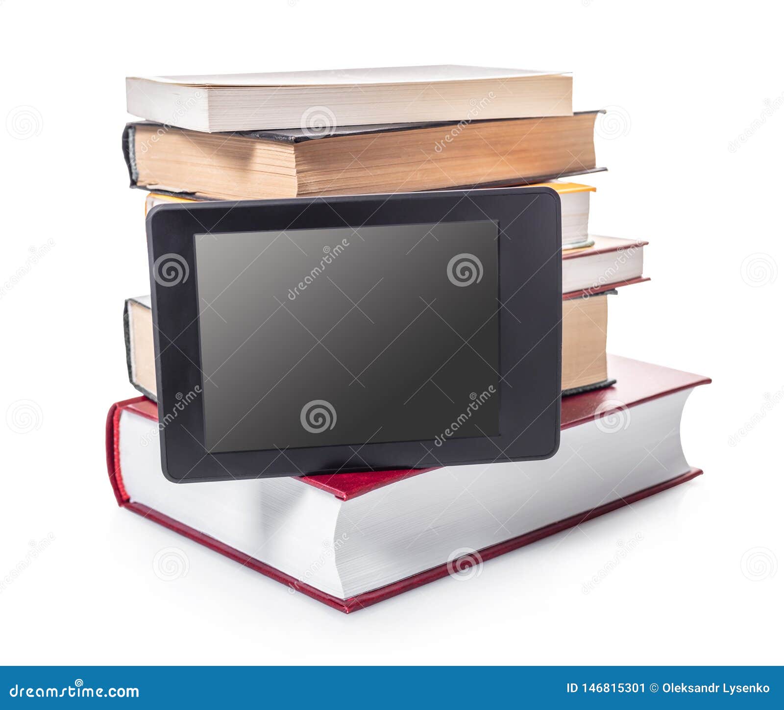 Electronic and paper books stock illustration. Illustration of