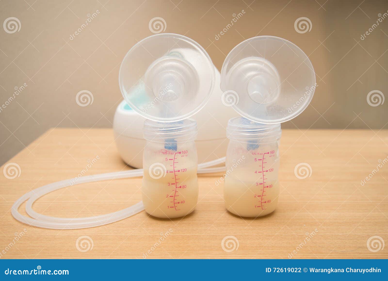 Electronic Pump Full with Mother Milk Stock Photo Image of baby