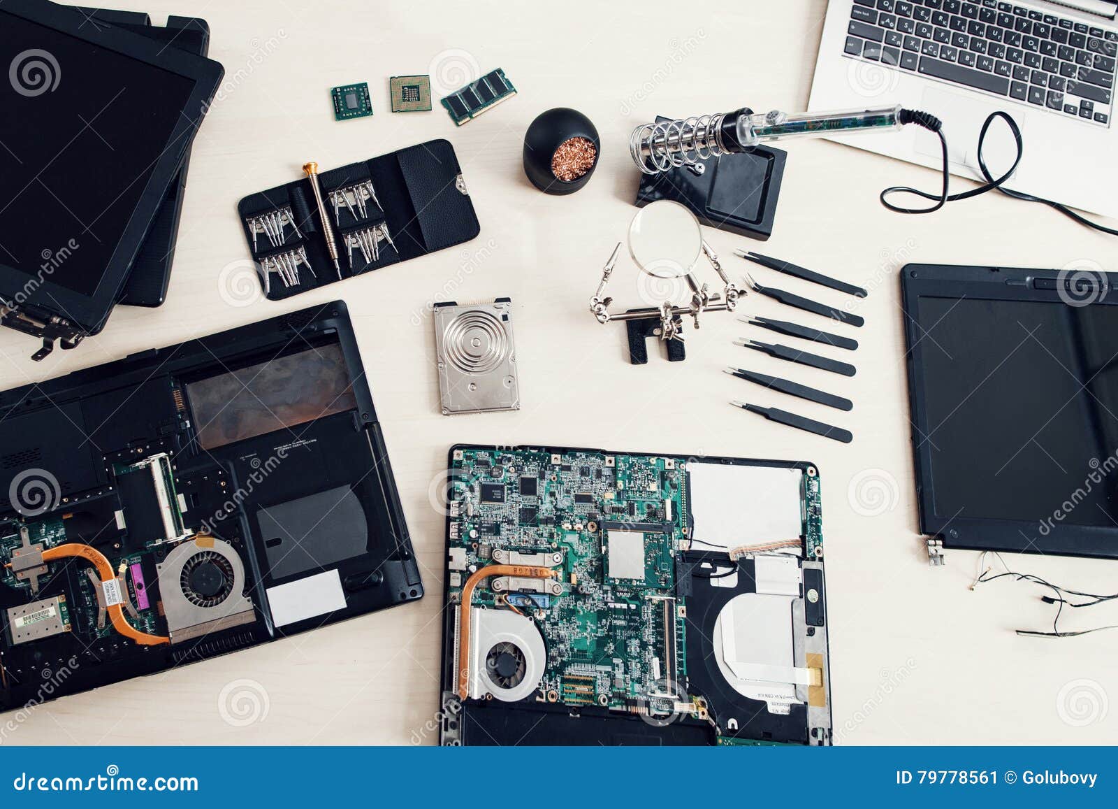 Electronic Repair Shop, Engineer Workplace Stock Image Image of