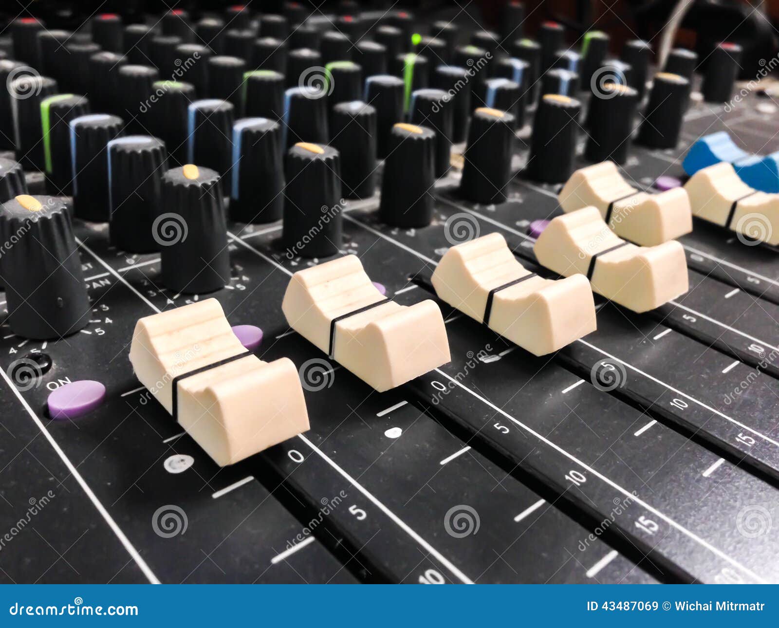 Electronic Sound Mixer Equipment Closeup Stock Image Image of