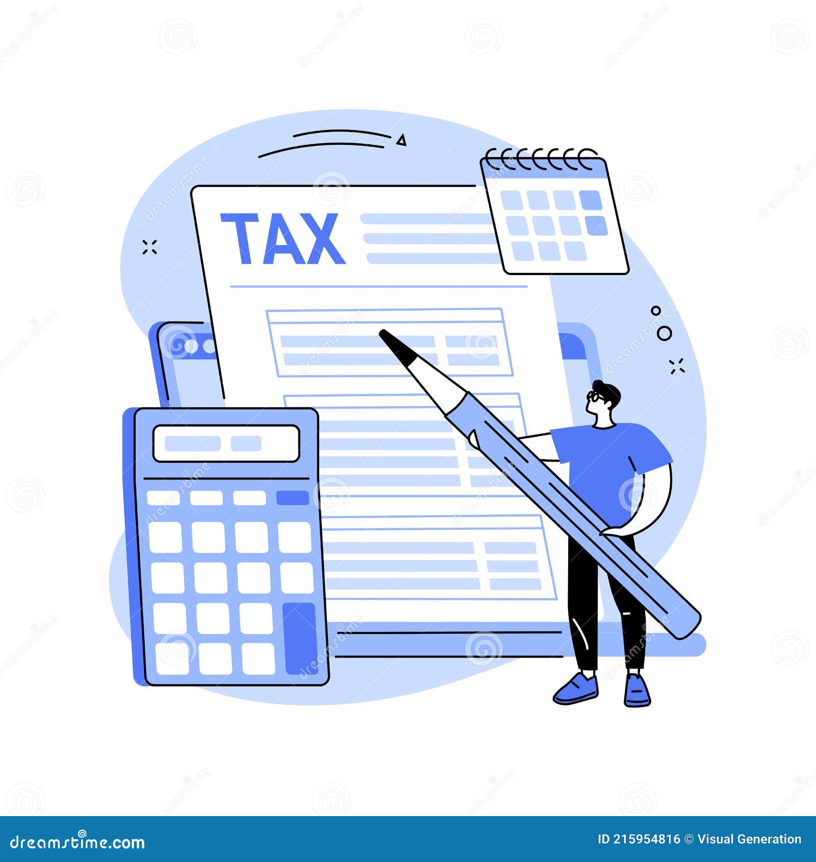 Electronic Tax Filing Abstract Concept Vector Illustration. Stock