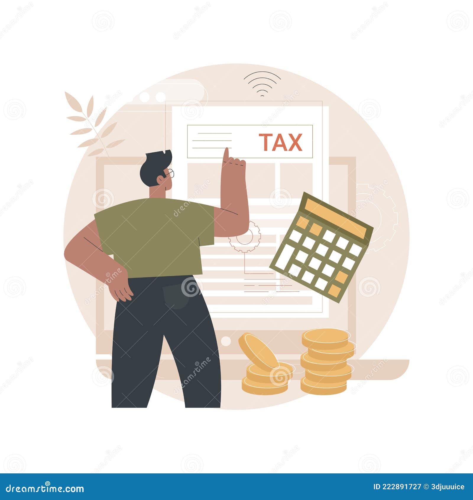 Electronic Tax Filing Abstract Concept Vector Illustration. Stock