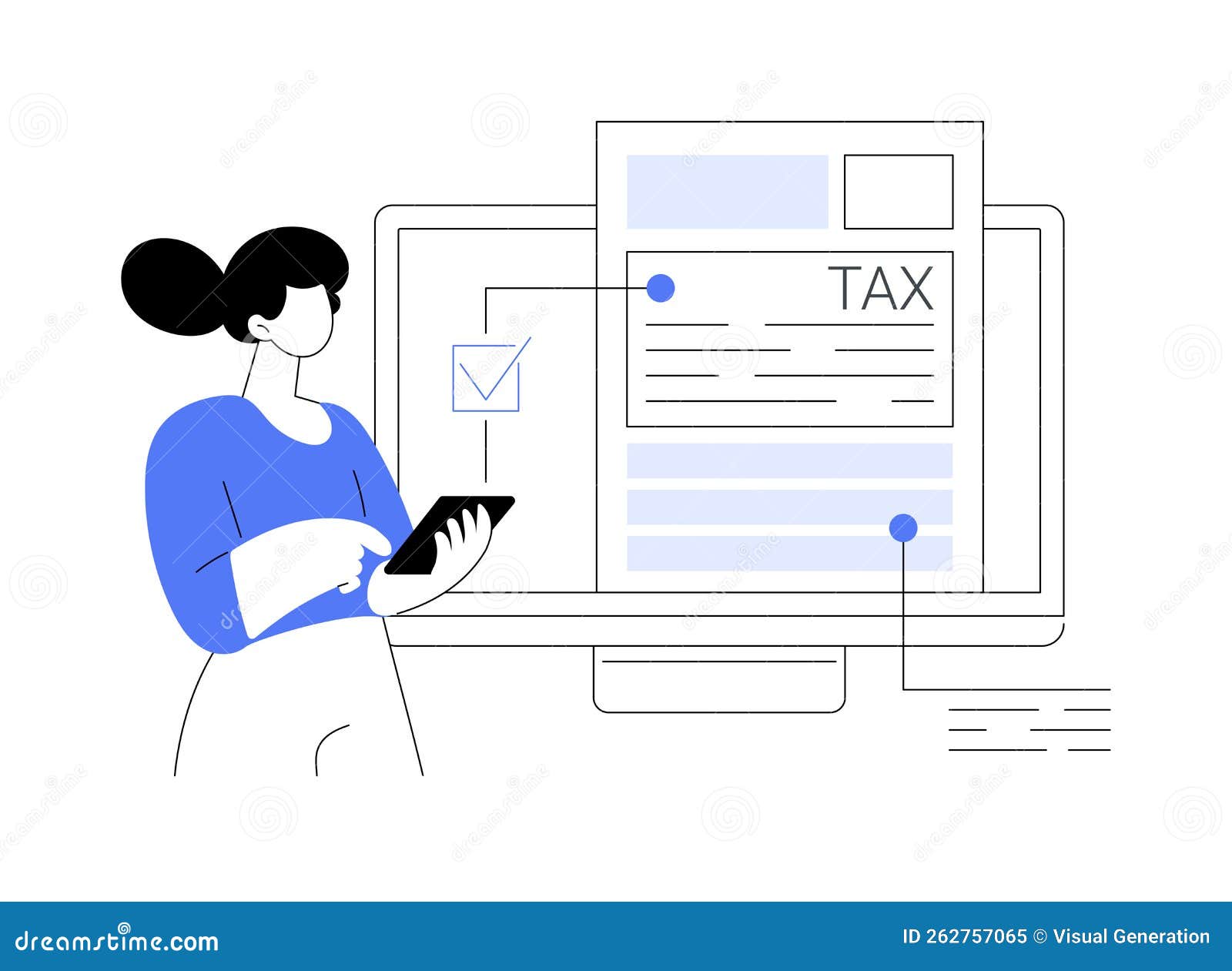 Electronic Tax Filing Abstract Concept Vector Illustration. Stock