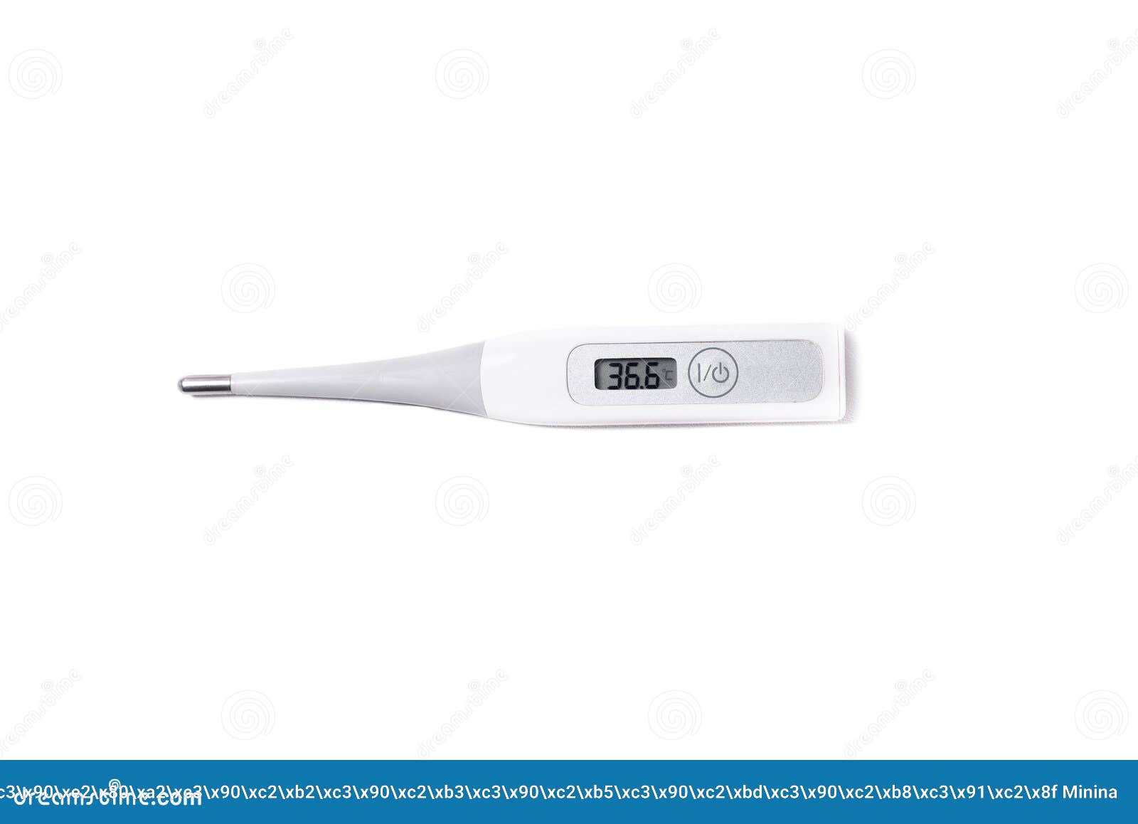 Electronic Thermometer on a White. the Temperature of a Healthy Person