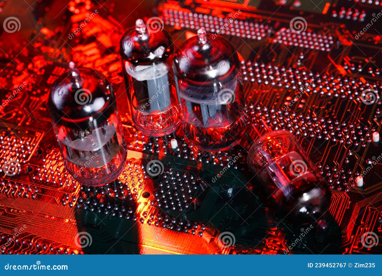 Electronic Vacuum Tubes on Circuit Board Stock Image Image of vacuum