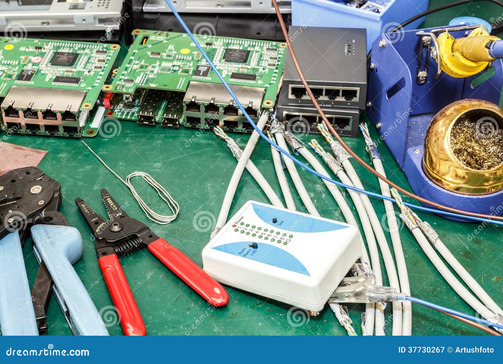 Electronics Equipment Assembly Workplace Stock Image Image of