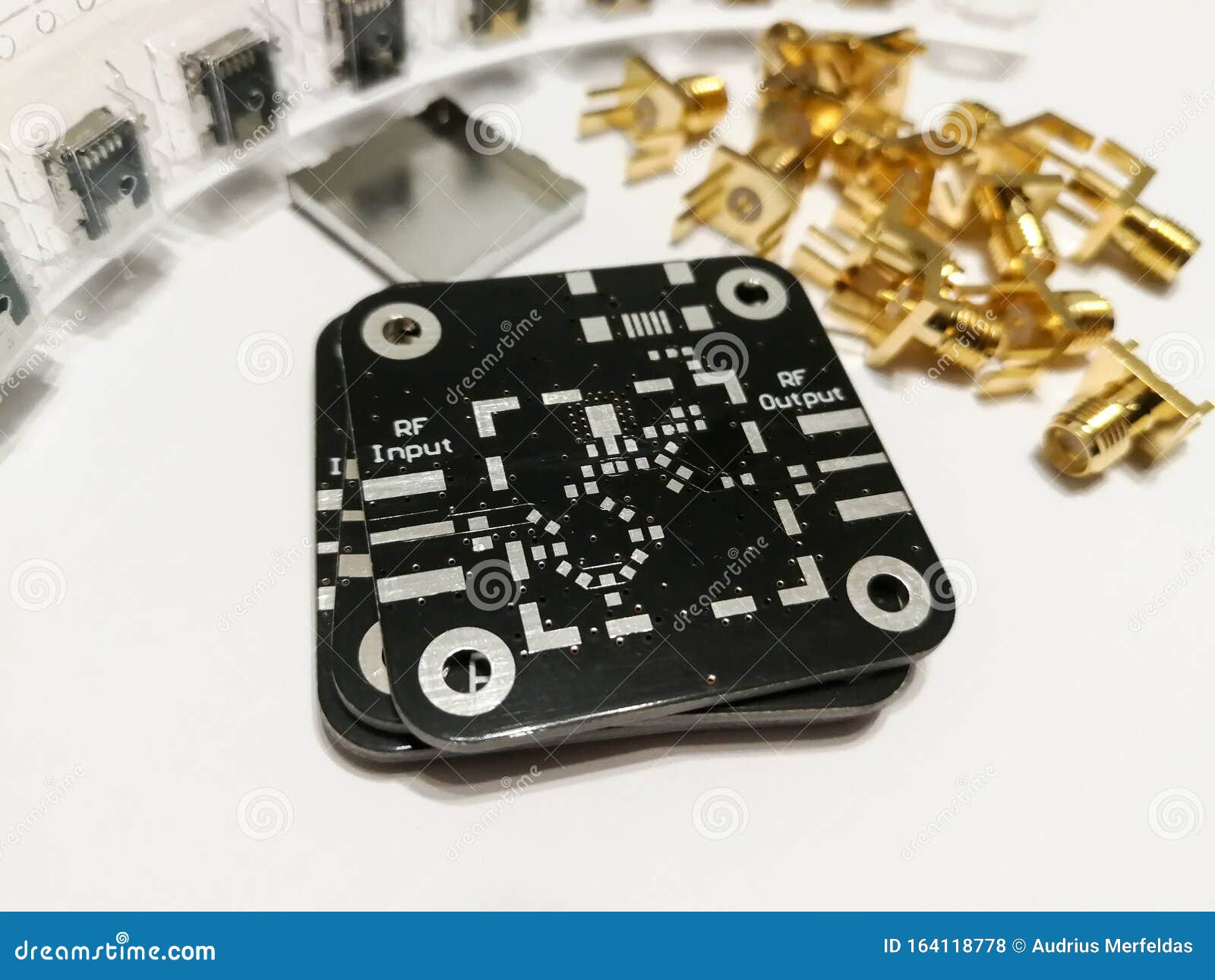 Electronics RF PCB without Soldered Components Stock Photo Image of