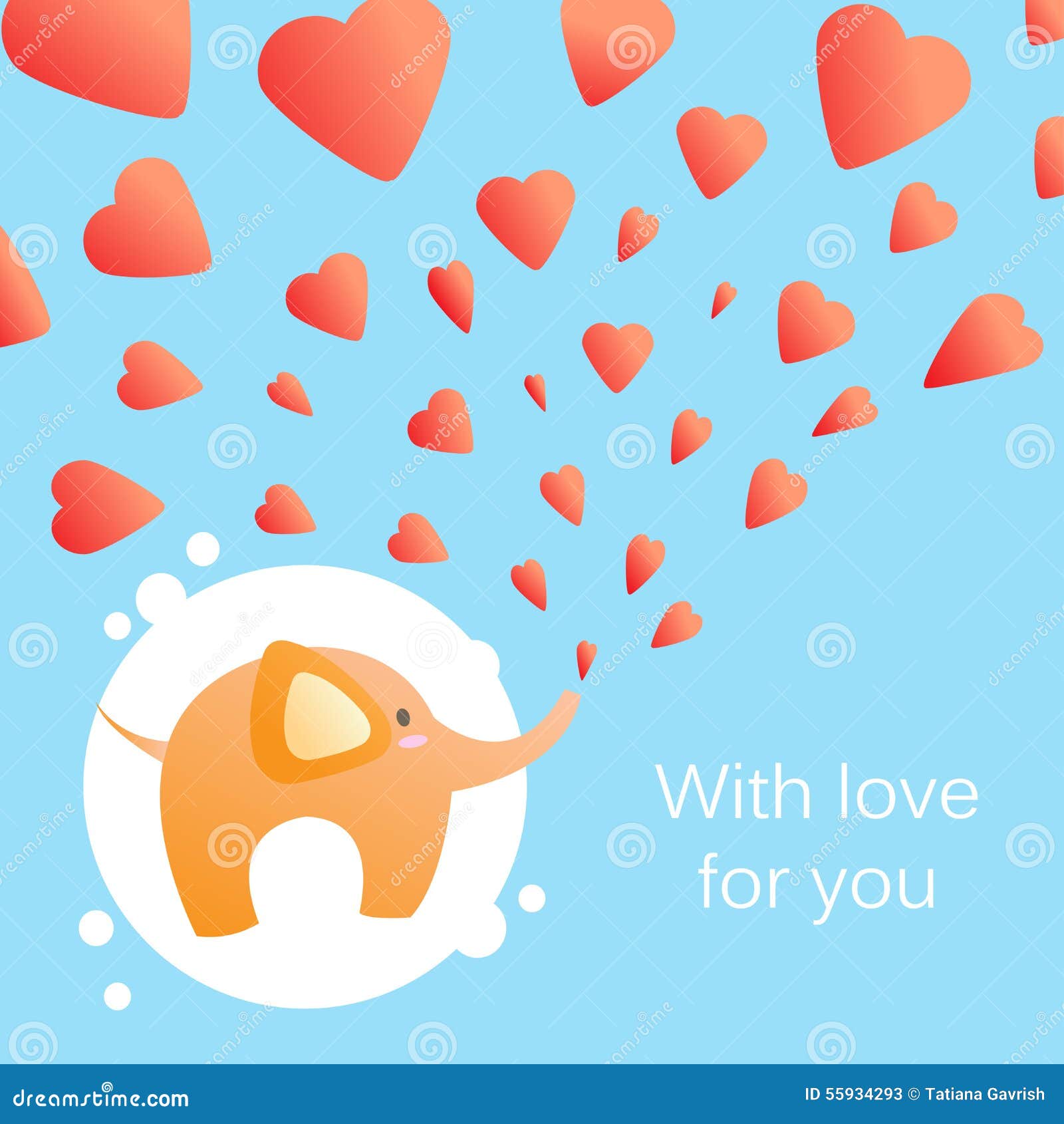 Elefant mit Herzen vektor abbildung. Illustration von nett 55934293