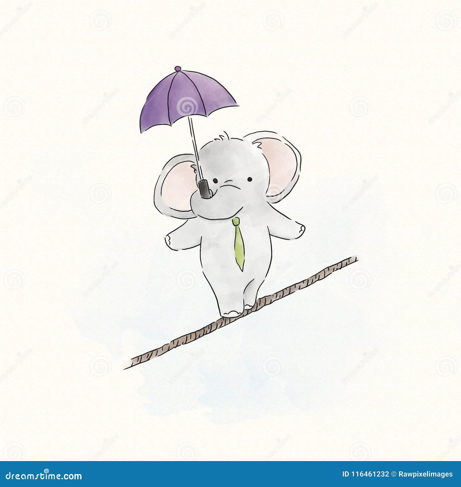 Elefante Que Equilibra En Una Cuerda Stock de ilustración Ilustración