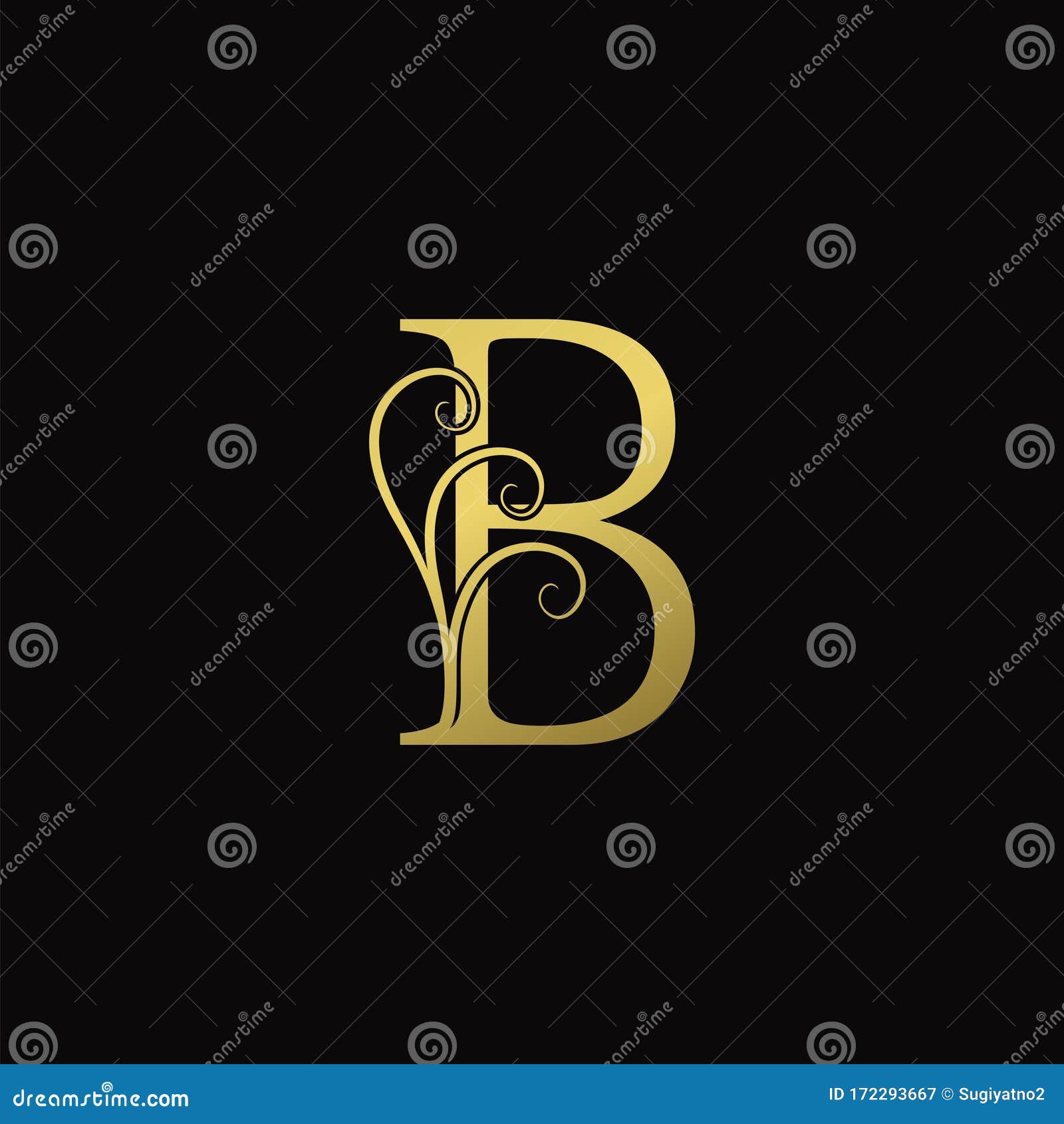 Elegance Golden Luxurious Letter B Logo Stock Vector - Illustration of ...