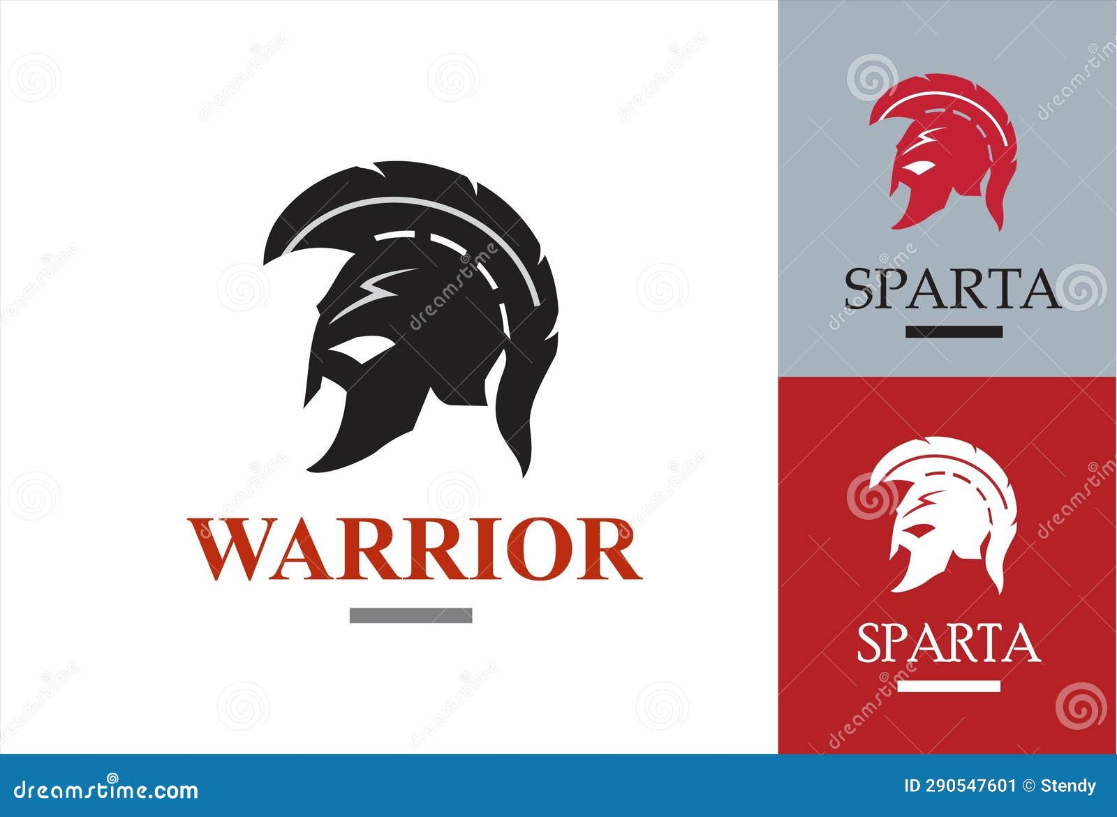 Elegance Spartan Warrior Knight Head Logo in Three Variant Stock Vector ...