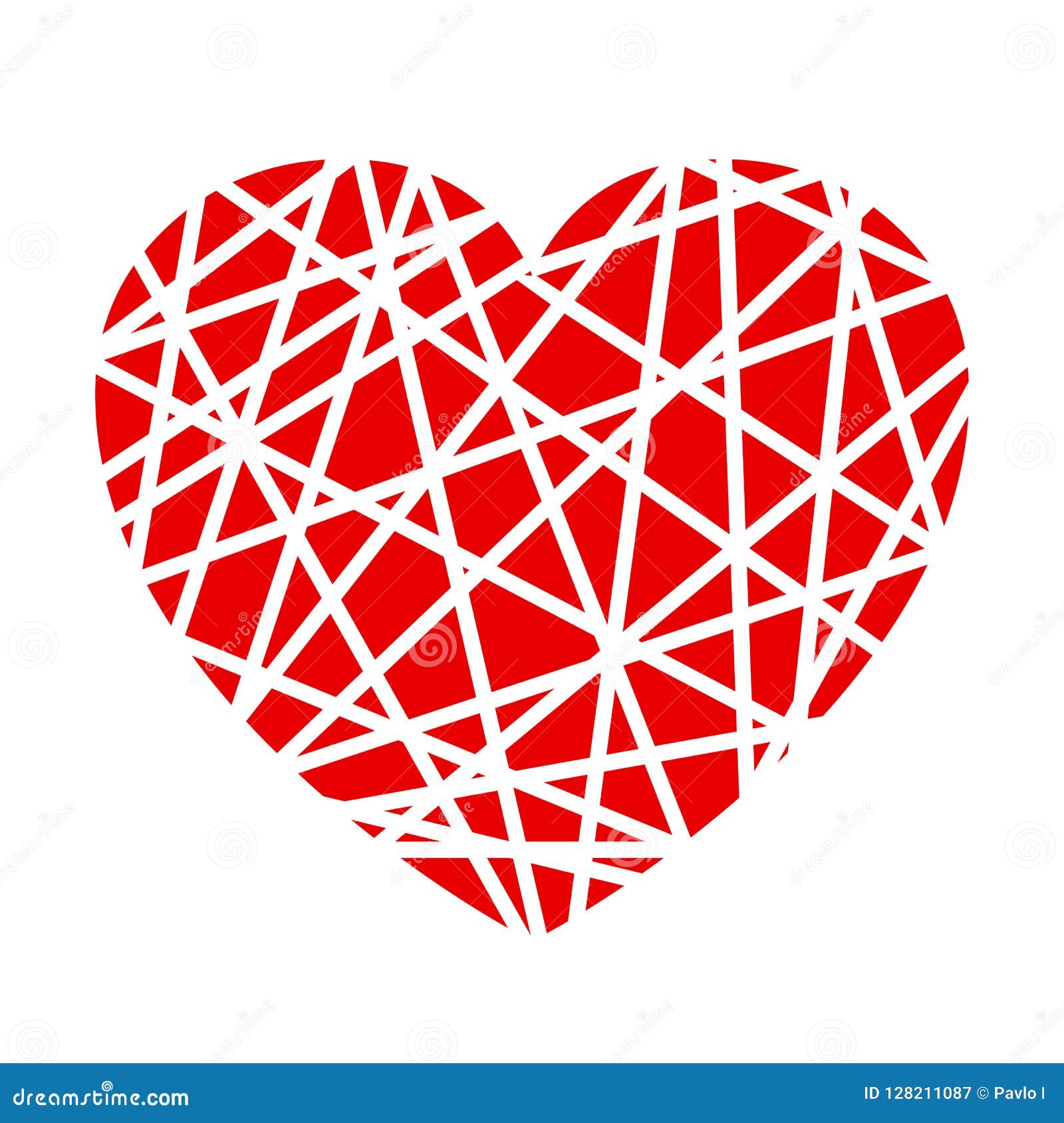 elegancy red heart in a spider web - for stock