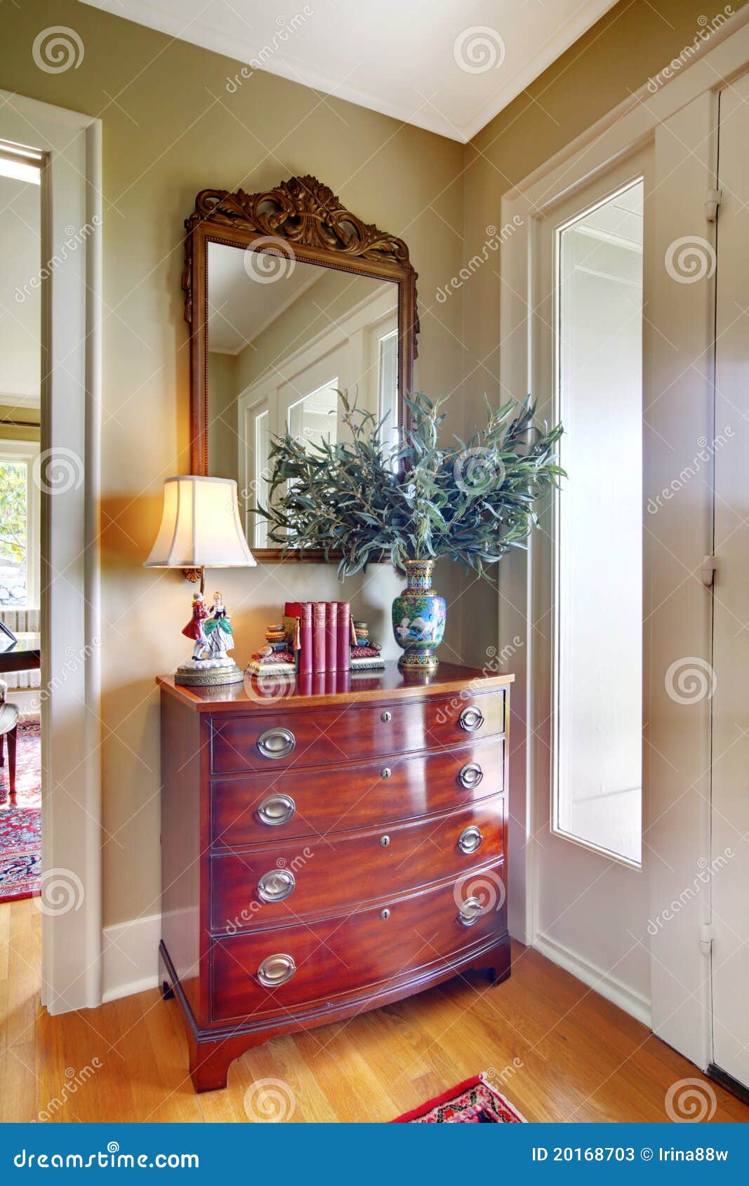 elegant antique furniture near front door